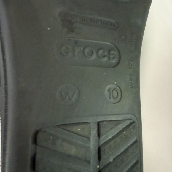 Crocs Women's Black Sanrah Beveled Circle Sandal Size 10 - Picture 6 of 7